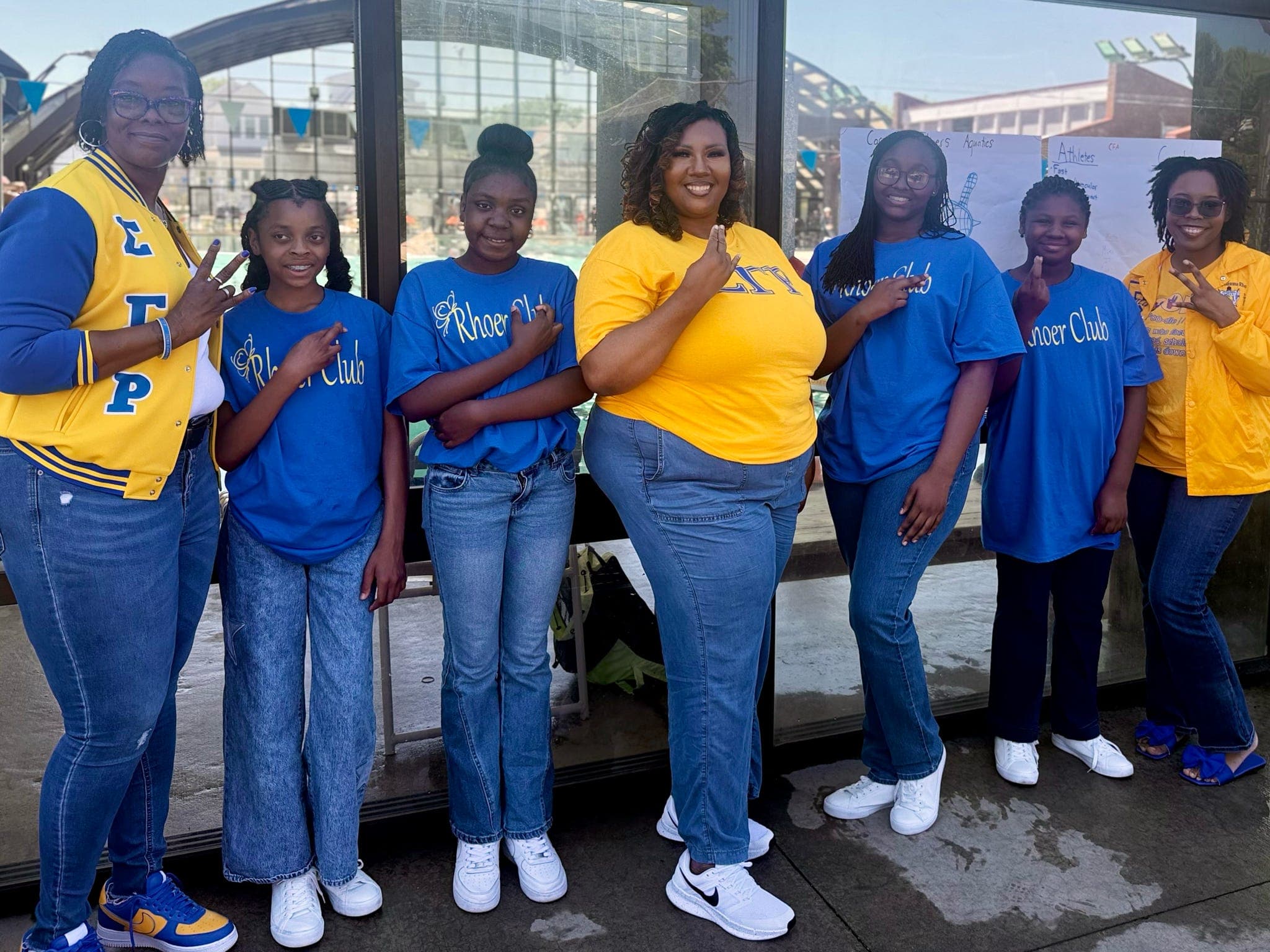 Xi Gamma Sigma sorors with Rhoer Club youth