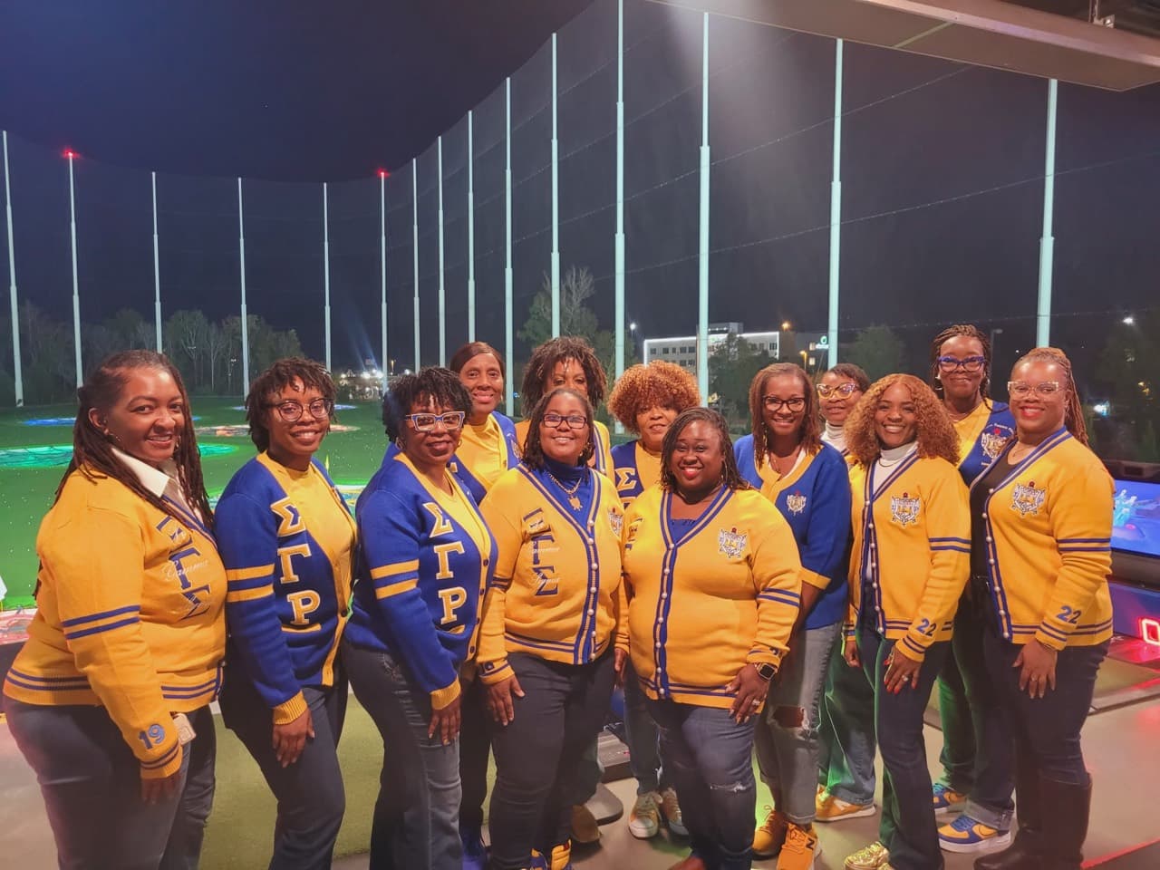 Xi Gamma Sigma sorors at Topgolf sisterhood event